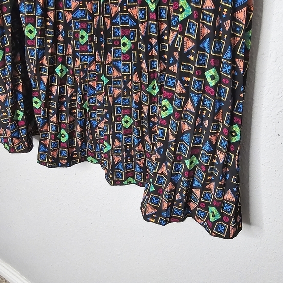 Lularoe Jill Pleated Accordion Skirt Geometric Black Multicolor Size M Medium - Picture 7 of 7